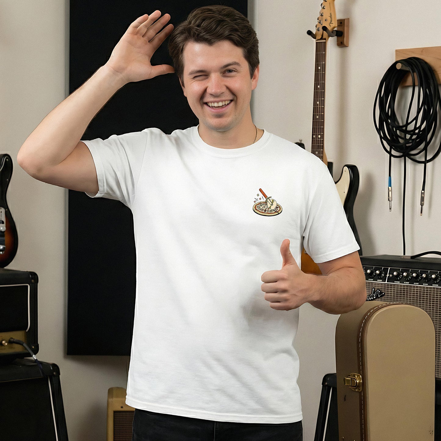 The Groove Pizza Slicer Guitar T-Shirt