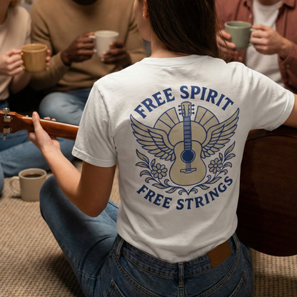 Free Spirit, Free Strings Guitar Tee